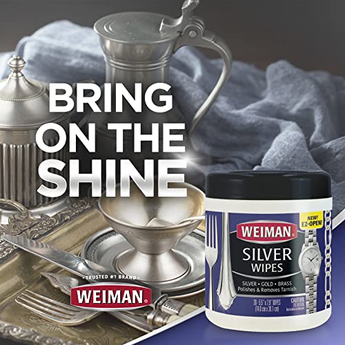Weiman Silver Jewelry Polish Wipes - 40 Count Tarnish Remover for Metals