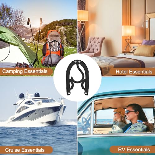 Eunhdet Black 12-Piece Portable Foldable Travel Hangers for Cruise & Luggage