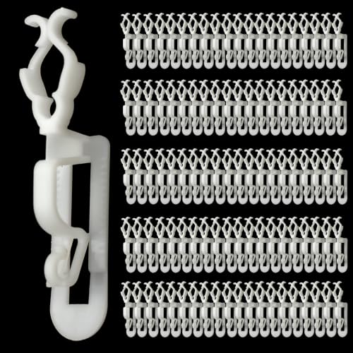 White Christmas Light Clips Pack of 100 for C7 C9 Lights Gutter & Shingle Mounting