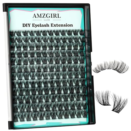 AMZGIRL Lash Clusters 144 PCS D Curl 10-18mm Individual Eyelashes