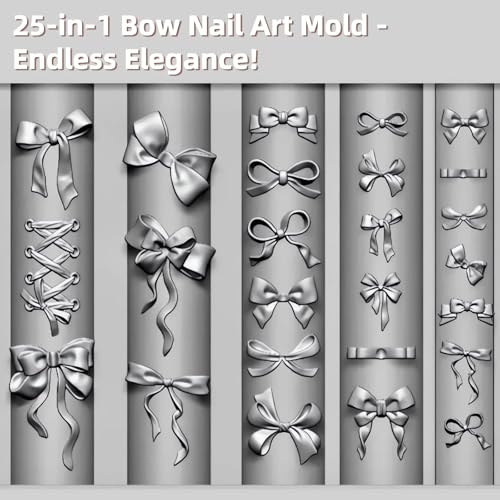 3D Bow Silicone Nail Mold for Resin Epoxy and Acrylic Nail Art Crafts
