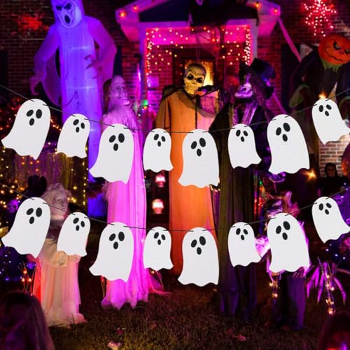 Halloween Ghost Banner Cute Hanging Decoration for Fireplace Party