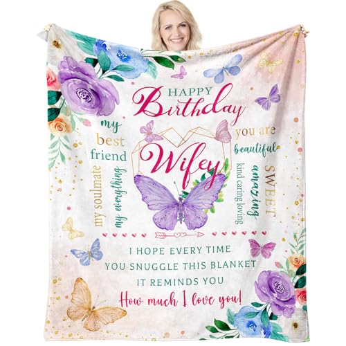 Unique Birthday Gift Blanket for Wife - 60" x 50" Flannel
