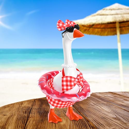 Bolsome Mini Desk Goose Bikini Outfit Set - Red Plaid Decor