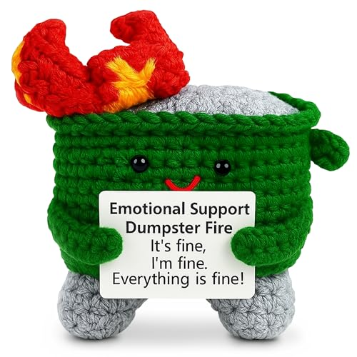 Reluen Handcrafted Crochet Desk Decor – Inspirational Gift Figure with Message Card