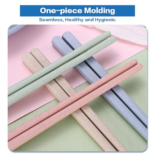 Frunsse Reusable Chopsticks 4 Pairs, 20cm Textured Matte Soft-Tone Utensils