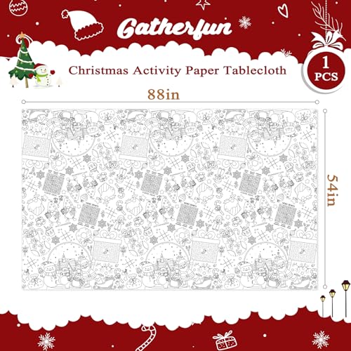 Christmas Coloring Tablecloth for Kids - 54x88in Activity Poster