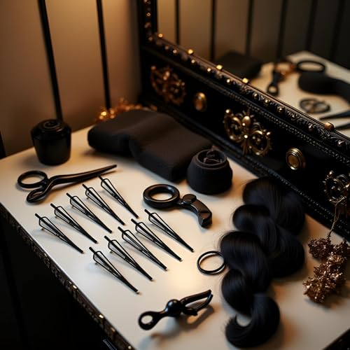 Black Vintage Mini Bobby Pins 12-Piece Hair Styling Set