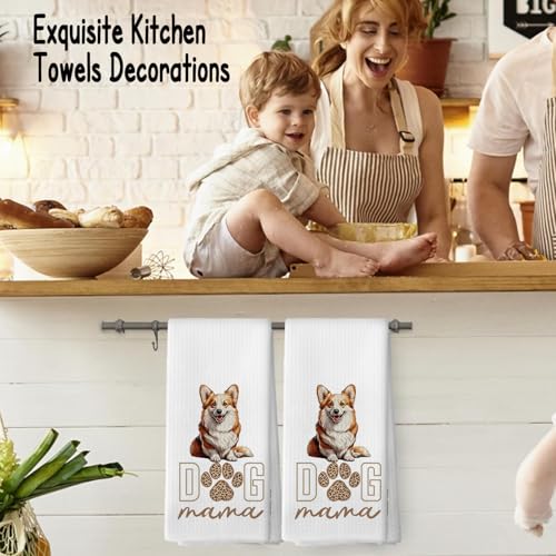 Corgi Dog Kitchen Towel 16x24 Soft Waffle Weave Dish Cloth