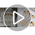 Gold Rose Iced Tea Spoons Set of 4 - Long Handle Stainless Steel
