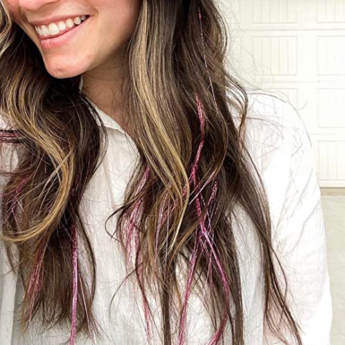 Light Pink Hair Tinsel Kit with Beads and Tools - 300 Strands