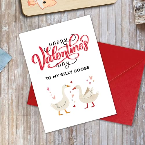 Funny Goose Valentine Card - Adorable Silly Goose Love Card