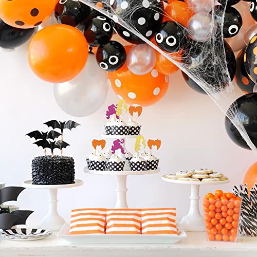 36 PCS Hocus Pocus Witch Hair Cupcake Toppers - Glitter Decor