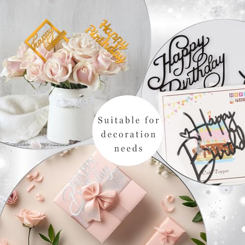 30PCS Happy Birthday Cake Toppers - Acrylic Double-Sided Set