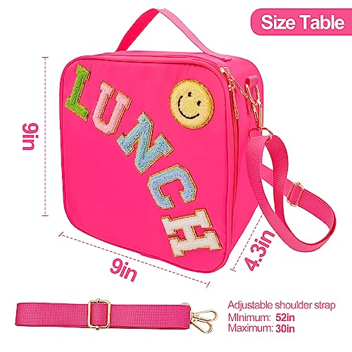 Dark Swan Rosy Red Insulated Girls Lunch Bag with Adjustable Shoulder Strap