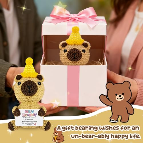 Handmade Crochet Bear - Unique Birthday Gift for Women & Men