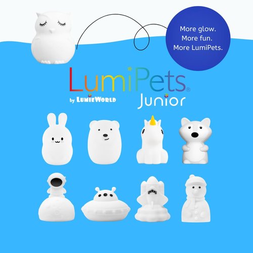 Lumipets Animal Kids Night Light, Junior Owl, Soft and Safe Silicone Rubber Lamp, Soothing Colors, Portable, Easy Control