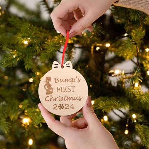 Baby's First Christmas Ornament 2024 - 3in Wooden Keepsake