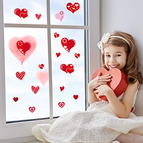 TUPARKA Valentine's Day Window Clings - 100 Heart-Shaped Stickers