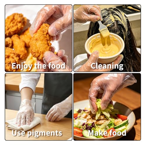 100 Pack Disposable Plastic Food Handling Gloves - BPA-Free, Waterproof