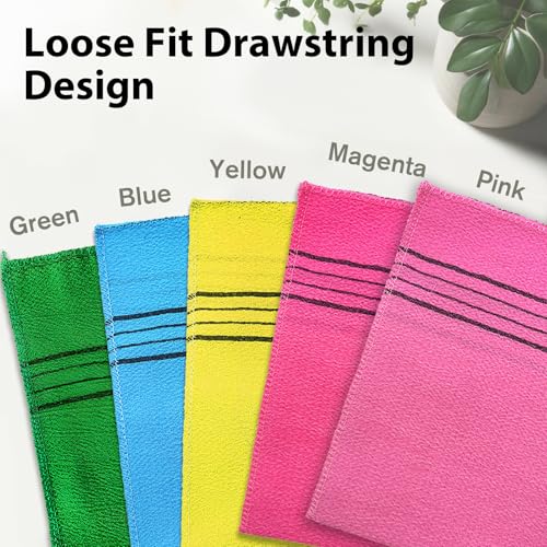 Jaasuee 6-Piece Korean Exfoliating Washcloth Set - Vibrant Mitts
