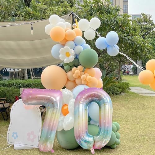 40-Inch Rainbow Number 50 Foil Balloon for 50th Birthday Party
