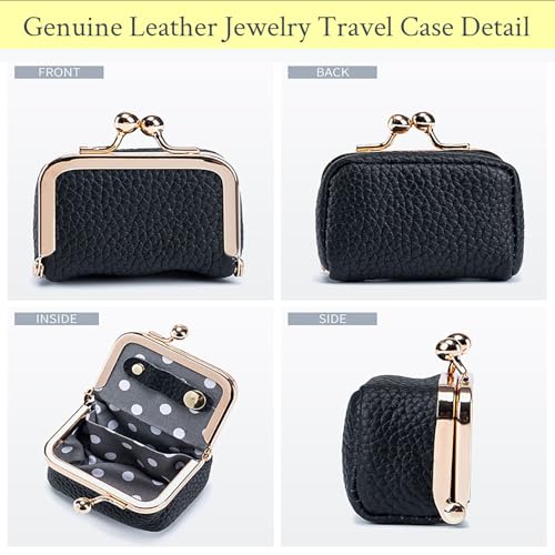FURZART Mini Travel Jewelry Case - Portable Leather Organizer, Orange