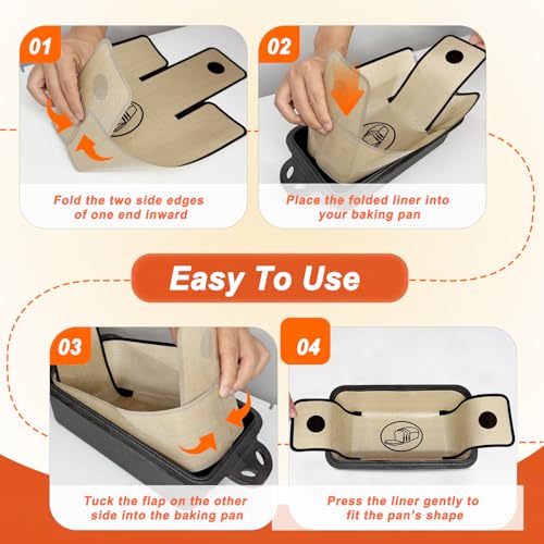 4-Pack Silicone Bread Sling & Loaf Pan Liner - Nonstick & Reusable