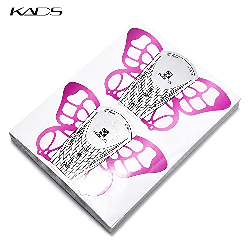 KADS 100pcs Butterfly Nail Extension Forms Self-Adhesive Tips
