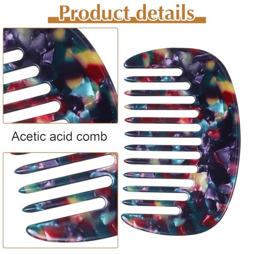Acetate Mini Wide Tooth Hair Comb 2-Pack Anti-Static Pocket Travel Comb