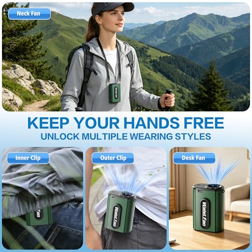 WAMOVAL Portable Waist Fan, 17500RPM Rechargeable Clip-On Belt Fan