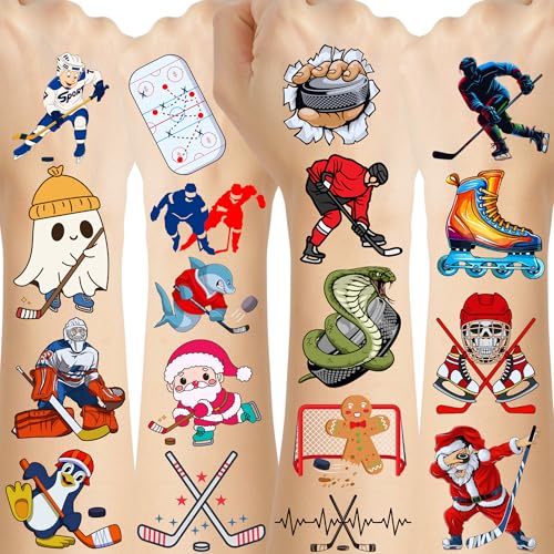 Ice Hockey Temporary Tattoos - 60 Pcs Party Favors and Supplies