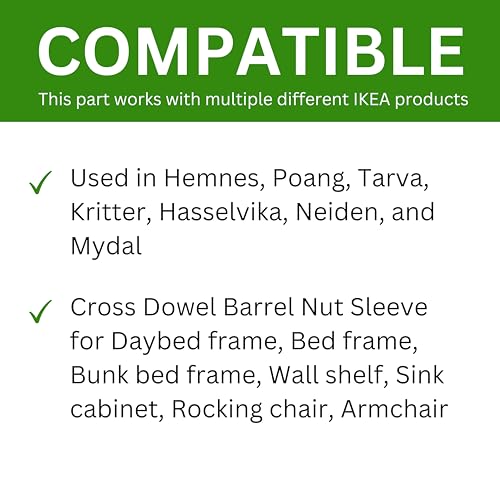 IKEA Replacement Cross Dowel Barrel Nut Sleeve - Pack of 16