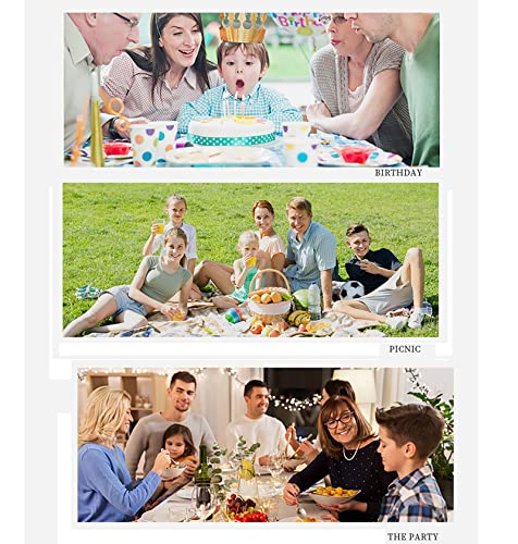 Disposable Blue Plastic Tablecloths - 2 Pack, 108x54 Inch
