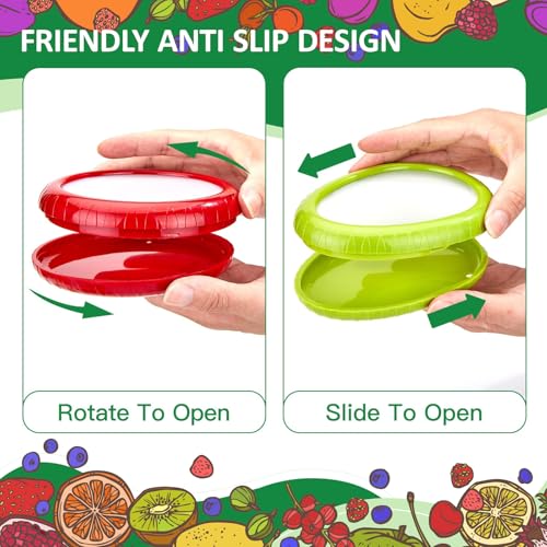 BAOKUA Reusable Food Storage Containers Set of 4 for Fruits & Vegetables