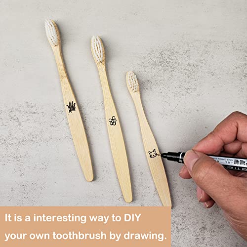 SEVENHEAD Bamboo Toothbrushes for Adults - 2 Pack Eco-Friendly Soft Bristles