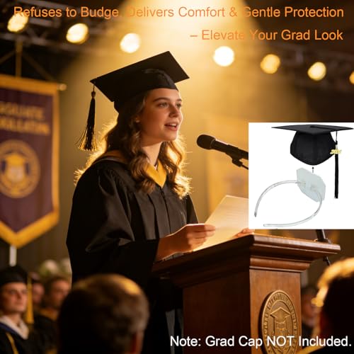 Zeyoy Graduation Cap Headband Insert - Adjustable Anti-Fall Hair Band
