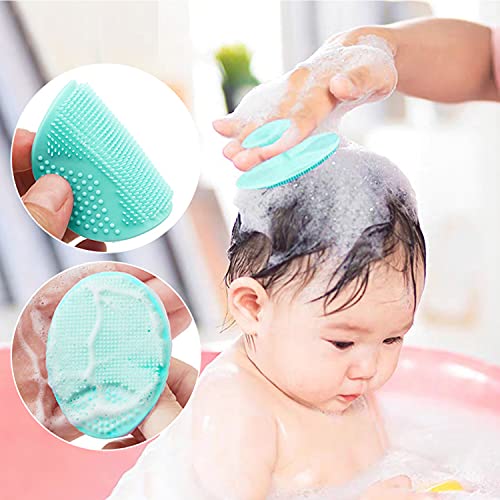 MR LION Silicone Baby Cradle Cap Brush & Bath Scrubber, 4-Pack