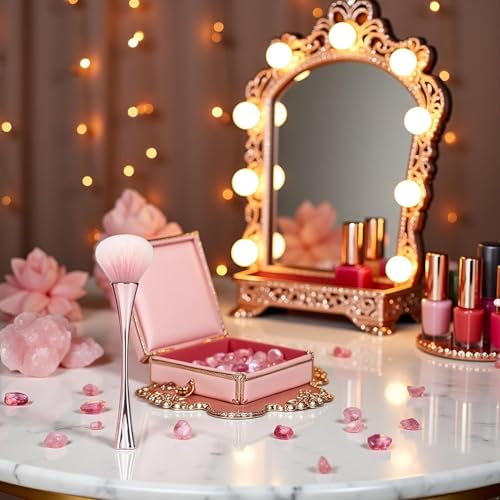 2Pcs Rose Gold Nail Dust Brush Soft Cleaner for Acrylic Nails Makeup