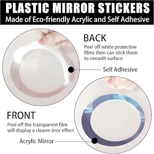 32-Piece Removable Circle Mirror Stickers for Home Decor