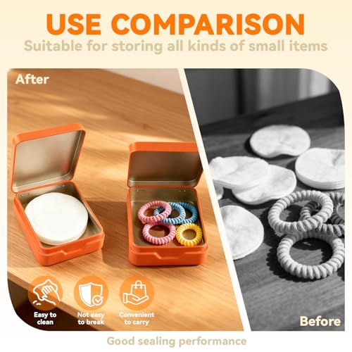 4-Pack Portable Makeup Sponge & Cotton Pad Holder - Orange