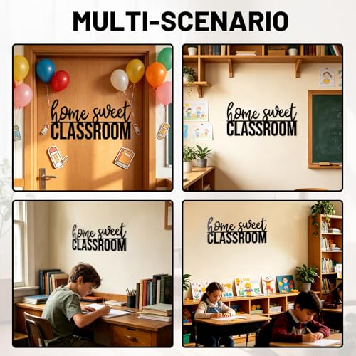 Home Sweet Classroom Metal Wall Sign - 15.7x7.1 Inch Decor