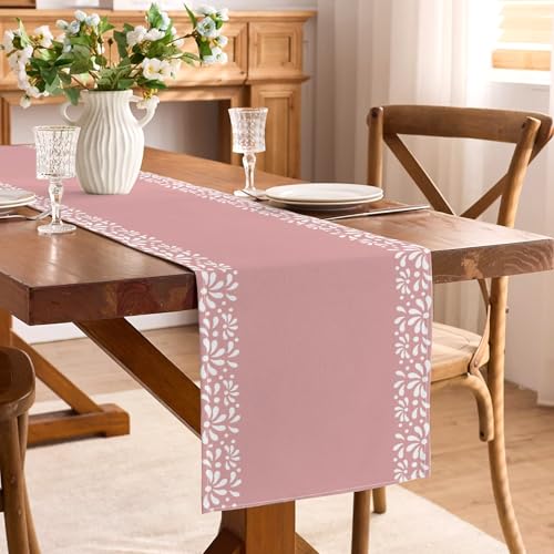 Pink Mexican Christmas Cielito Lindo Table Runner for Fiesta & Holiday Decor - 13 x 72 Inches