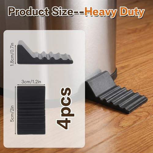 4 Pack Wall Protector Behind Trash Can Silicone Garbage Guard Black
