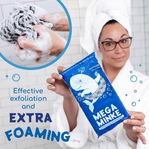 JJ KENT MEGA Minke Exfoliating Washcloth - Reusable Body Scrubber for Soft Skin | Large Rip-Resistant Design