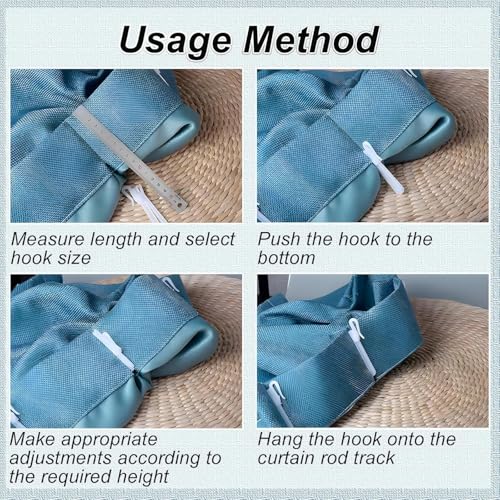 Adjustable Pinch Pleat Curtain Hooks - 2.75-Inch Plastic Hooks, 50-Pack