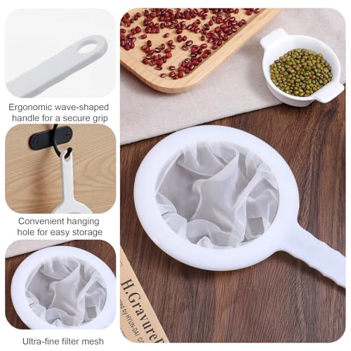 Neyauo 120 Mesh Fine Mesh Strainer - 2 Pcs with Non-Slip Handle