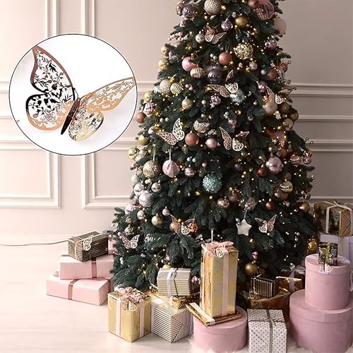 36-Pack Gold 3D Butterfly Cake Toppers for Weddings & Birthdays
