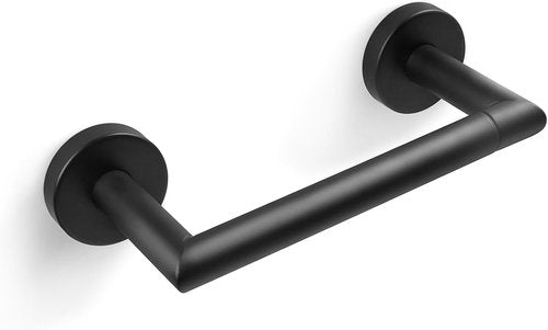 JunSun Matte Black Toilet Paper Holder - Modern Wall-Mounted Design for Large Mega Rolls
