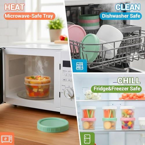 ASEVAT 18 Pack 5.4 oz Food Storage Containers with Twist Lids